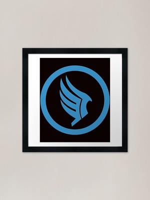 Mass Effect - Paragon Logo (blau) F gerahmtes Wandbild Poster Leinwanddruck Bild