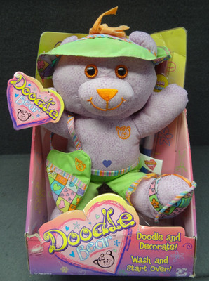 NEW Doodle Bear 2005 Drew 11'' Washable Markers Play Along Jakks Pacific Y2K VTG