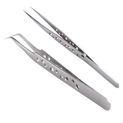  2 PCS Tools Zur Erweiterung Der Lash -Erweiterung Pinzetten Für Wimpern
