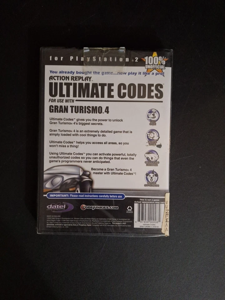 Action Replay Ultimate Codes Gran Turismo 4 (Playstation 2,PS2) Sealed - Image 2 of 3