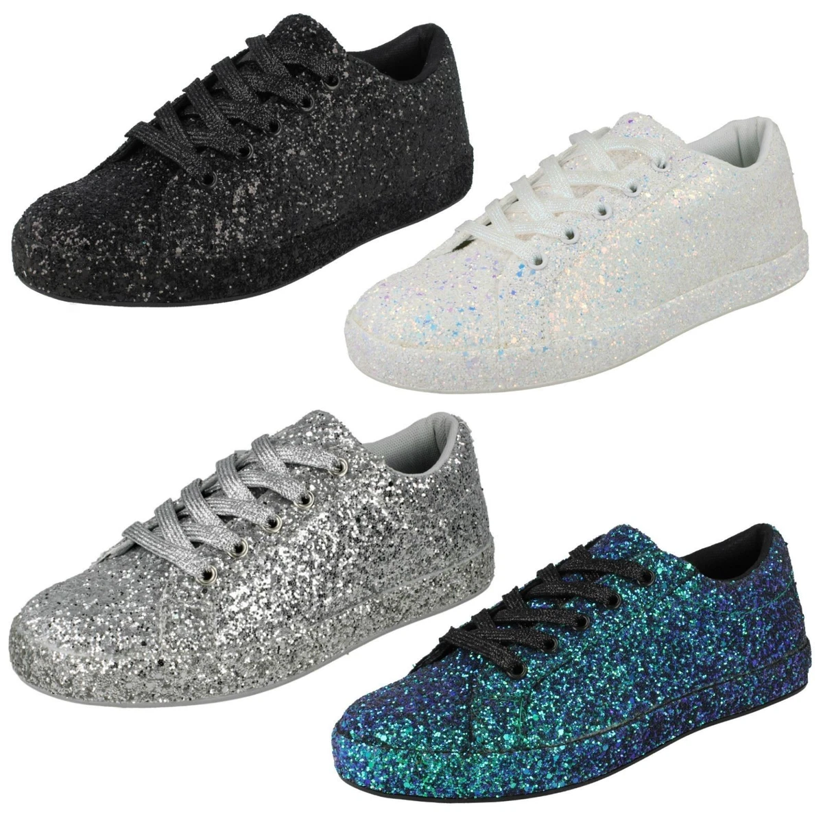Scarpe Da Ginnastica Donna Spot On Con Bordo Floreale, Tomaia In Raso, Piatte, Confortevoli E Casual - 4