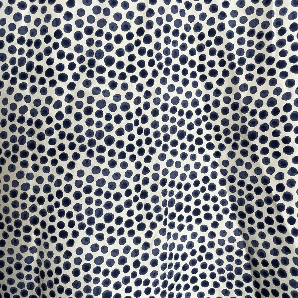 J. Blusa Top Crew Para Mujer Seda Volantes Cuello Estampado de Lunares Azul Sin Mangas Talla 4 Foto 3 de 4