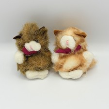 Russ Itty Bitty Kitties Orange  Brown Kitty Cat 3" Mini Plush Lot Of 2