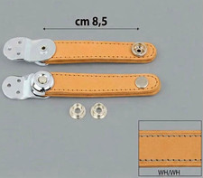 Accordion Leather Bellow Straps  brown  Silver Metal Fittings 8.5 cm