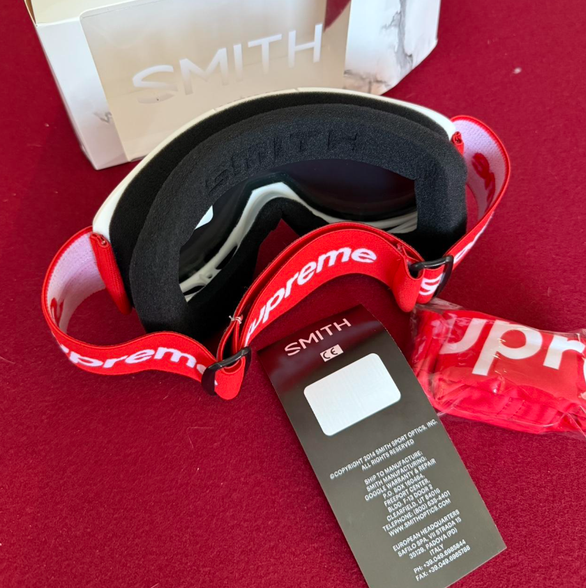 Rare Supreme x Smith FW15 White Ski Snowboard Goggles Logo New