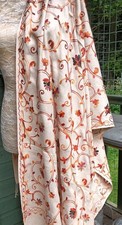 Wool Mix Crewel Machine Embroidery Shawl Wrap Scarf from Simla Unworn 28" x 78"