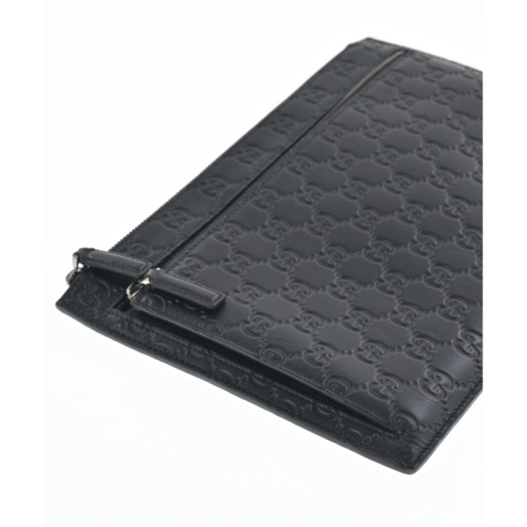 Gucci Black Leather Clutch Bag Women Used Free Shipping thumbnail 7