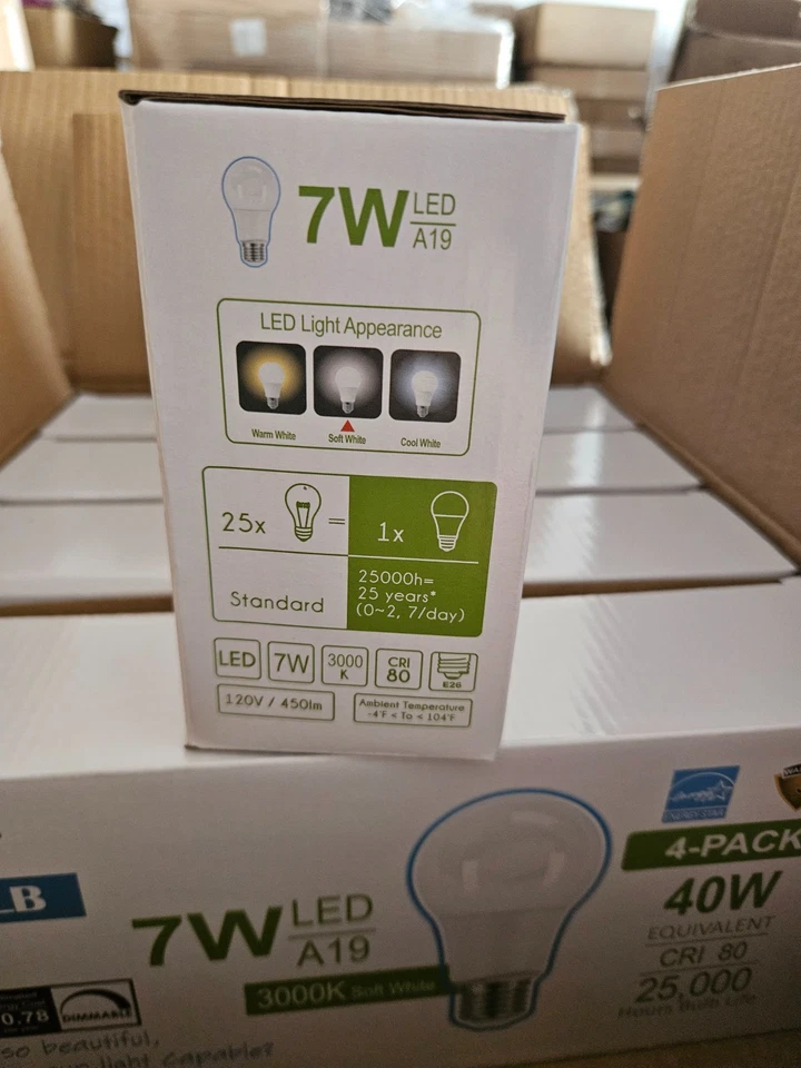 "WHOLESALE CLEARANCE" LED A19 40W 300K soft white Lightbulb Dimmable EnergyStar - Image 2 of 4