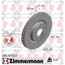 2x Bremsscheibe f&uuml;r Mercedes B-Klasse W242 W246 2.0 12 bis 18 Zimmermann 651930