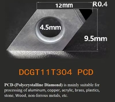 10 X DCGT11T304 PCD Premium Grade Drehspitze. polykristalline Diamantspitzen 