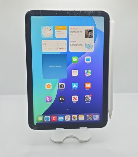 Apple iPad Mini 6th Gen 64GB Cellular Unlocked Cracked w/ Apple Pencil 2