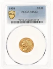 1908 $2.50 PCGS MS 63 Gold Indian Head Quarter Eagle