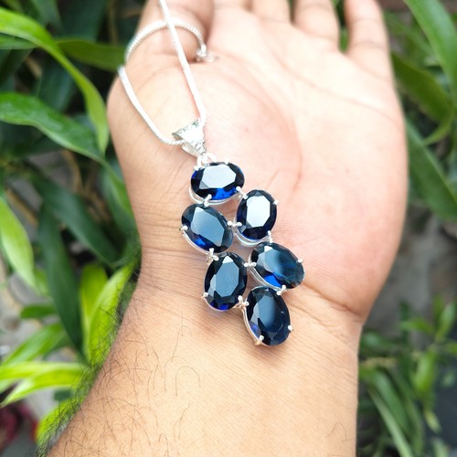 925 Sterling Silver Oval Blue Tanzanite Gemstone Handmade Jewelry ...