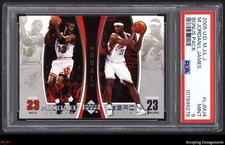 2005-06 Upper Deck #LJMJ4 Michael Jordan & LeBron James HOF PSA 9 MINT