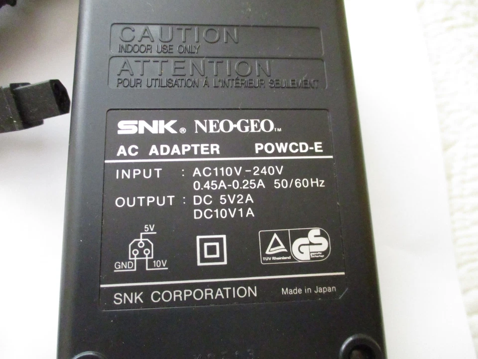 NEO GEO CD AC Adapter Power Supply - Model: POWCD-E - For EUR Console - NEW - Image 2 of 4