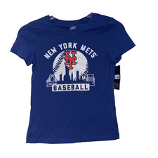 New York Mets MLB Girls T-Shirt Large 10/12 NYC Sparkle Glitter NWT NEW