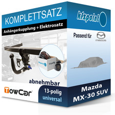 Für Mazda MX-30 SUV 20- TOWCAR Anhängerkupplung abnehmbar + 13polig E-Satz AHK