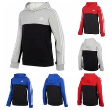 Adidas Boys' Youth Pullover Fleece Hoodie IN BLUE , GRAY , RED