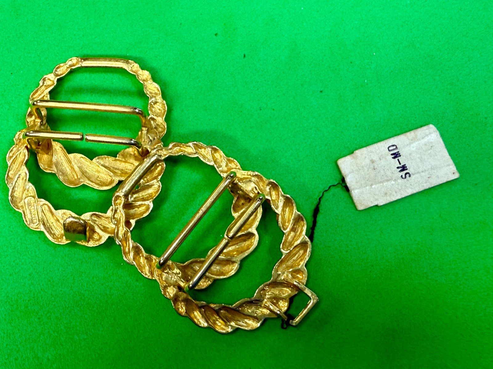 Twisted Rope Openwork Interlocking Two Piece Gold… - image 17