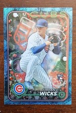 2024 Topps Holiday - Jordan Wicks #H38 Blue Metallic Glitter (RC) Chicago Cubs