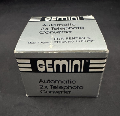 Gemini Automatic 2x Telephoto Converter for Pentax K w/ Case - Made in Japan