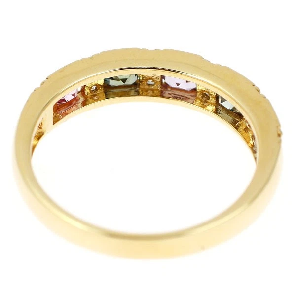 Bague diamant saphir multicolore K18YG neuve 0,90 ct D0,15 ct livraison gratu... - Photo 2/4