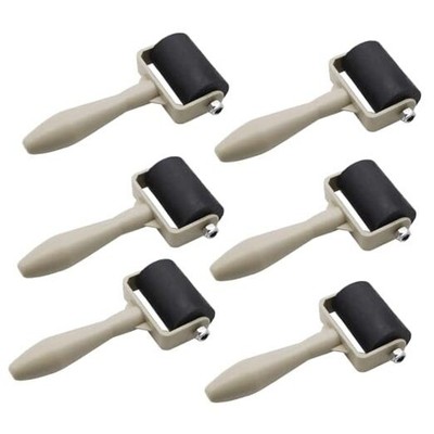 HRJZF 6 Pack Rubber Brayer Roller for Printmaking,Anti Skid Tape Construction 