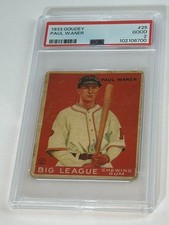 1933 GOUDEY #25 PAUL WANER PSA GOOD 2 PITTSBURGH PIRATES OUTFIELDER