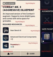 ✅ ARC RAIDERS ✅ COMBAT MK.3 AGGRESIVE BLUEPRINT- USA SELLER