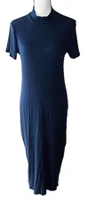 Soprano Size 2XL Blue Stretch Mock neck Swim Cover Up Dress