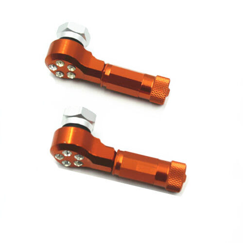 Motorcycle Orange Wheel Tire Valve Stems Caps For Honda Yamaha Suzuki Kawasaki - Picture 1 of 5