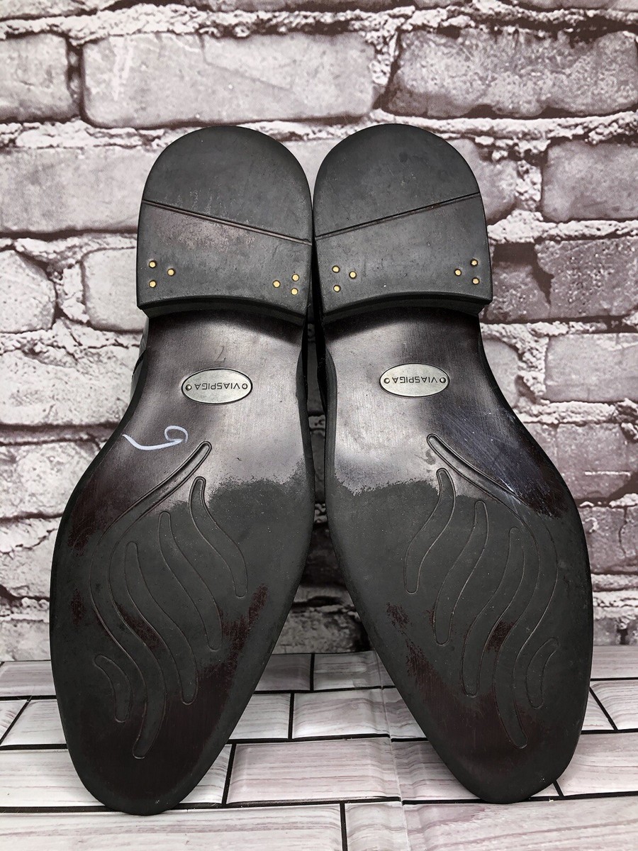 Via Spiga Delano Black Leather Pointed Loafers Dress Shoes  display picture 2