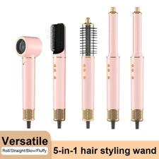 High-speed ion hair dryer, comb, straightener & curling iron - 5 in 1 ——