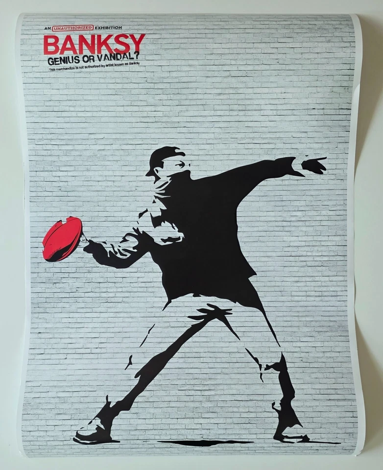 Póster de lanzador de fútbol Banksy - impresión de arte de exposición de genio o vándalo 16,5"x23" Foto 3 de 4