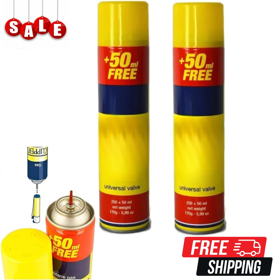 2 Clipper Universal High Quality Butane Gas Lighter Refill Fluid Fuel 300ML - Image 1 of 1