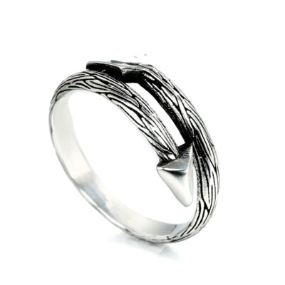 Vintage Cupid's Love Arrow Ring Stainless Steel Men Women Wedding Ring Size 7-13