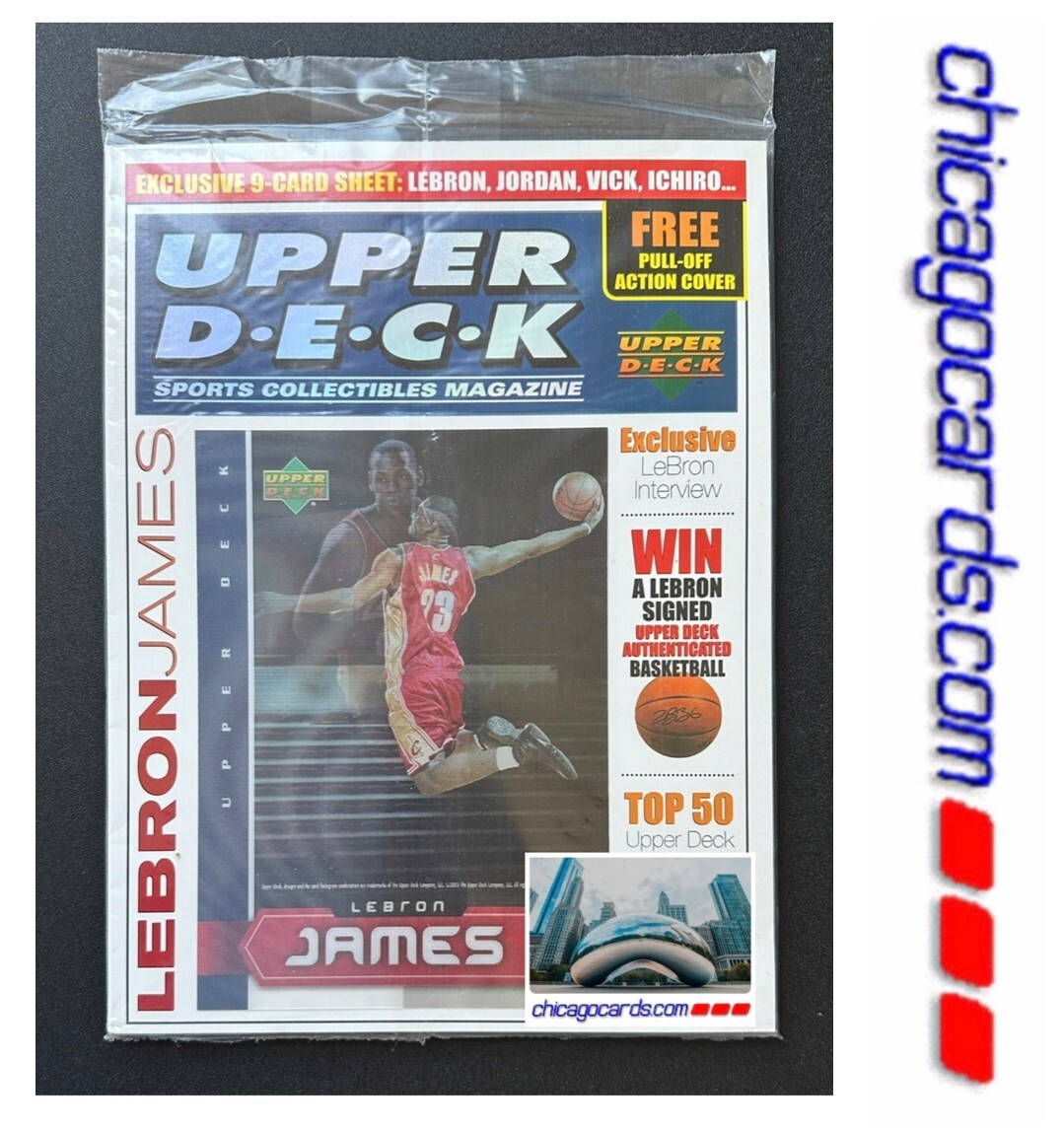 Sealed 2003 Upper Deck LeBron James Magazine Rookie Card in Uncut