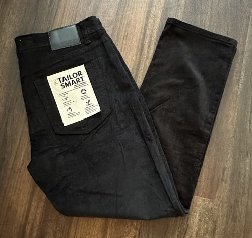 Tailor Vintage NWT Mens 32x32 Tailor Smart Corduroy Pants Black Canaan Slim $98