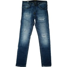JACK JONES Glenn mens stretch jeans trousers slim fit 48 M W32 L34 used look blue