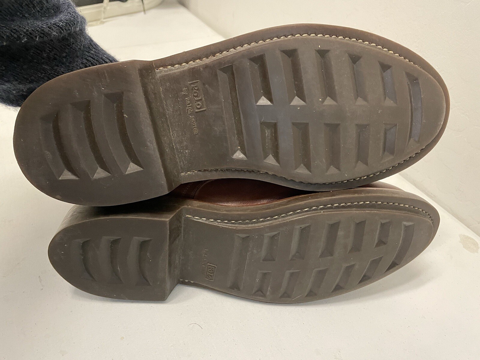 SAOLA Polo Ralph Lauren Good Year saldata derby bicolore marrone e marrone taglia 9 D