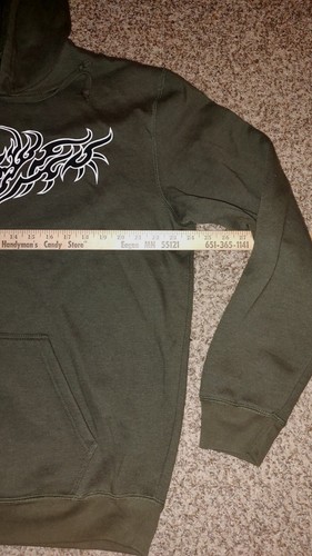 Hybrid Tees Hoodie Men’s XL Green Graphic Skull Pullover Y2K Vintage Sweater - Picture 8 of 15