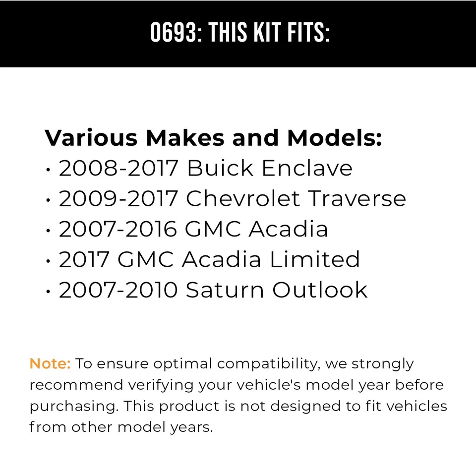 Front & Rear Drilled Slotted Rotors + Pads for Chevy Traverse GMC Acadia Foto 2 de 4