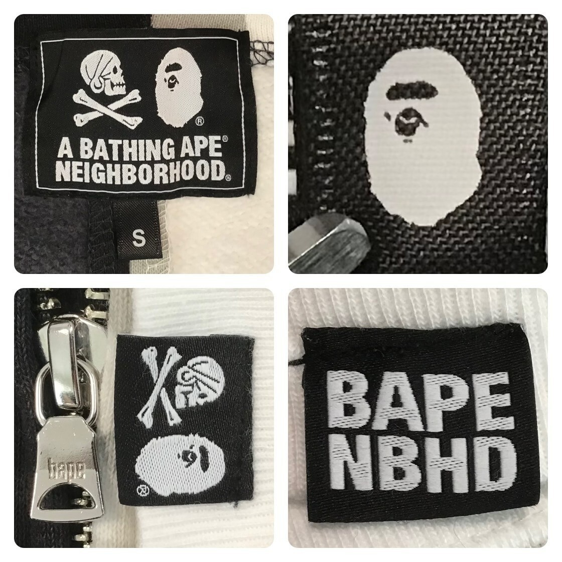 NEIGHBORHOOD × BAPE camo Shark full zip hoodie A Bathing Ape Size