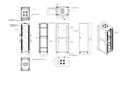 Server Rack 42U Enclosed 39-Inch Deep Cabinet Locking Networking Data Vented - Picture 12 of 12