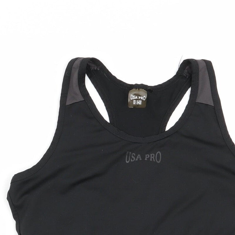 Débardeur USA Pro Fille 13 Ans - Noir - Encolure Bateau - Polyester Et Élasthanne