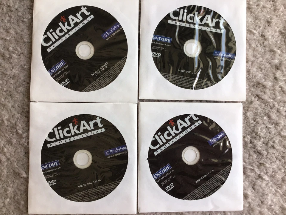 ClickArt Professional (Raro juego de 10 DVD) sin caja, excelente estado Encore, Foto 4 de 4