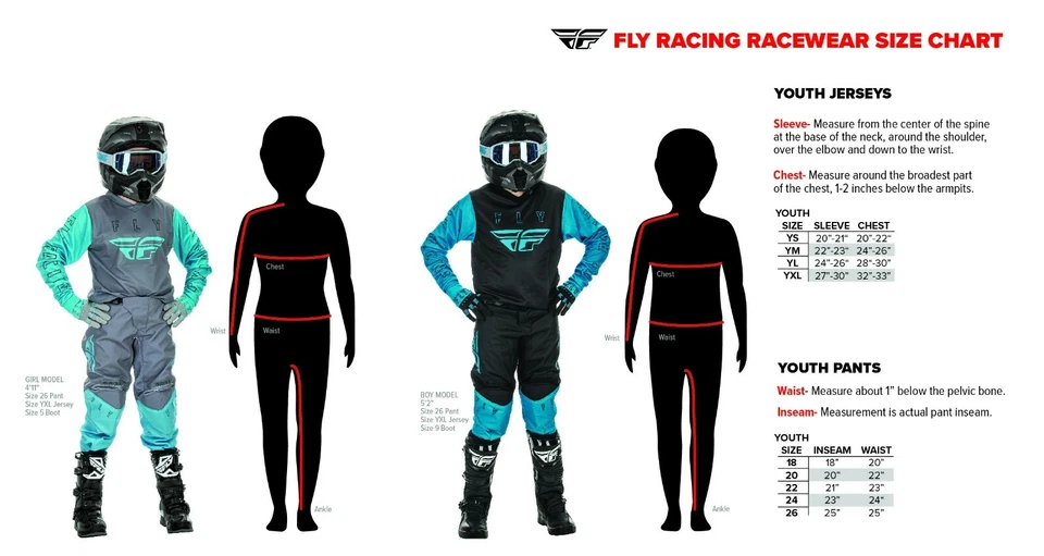 Calça Fly Racing Youth F-16 infantil tamanhos MX/ATV offroad bicicleta sujeira 2025 - Imagem 2 de 3
