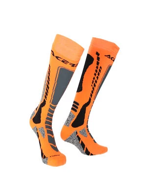 Acerbis MX Pro Socks Calze Calzini Techniques Moto Noir/Orange 0022077.313 - Photo 1/2