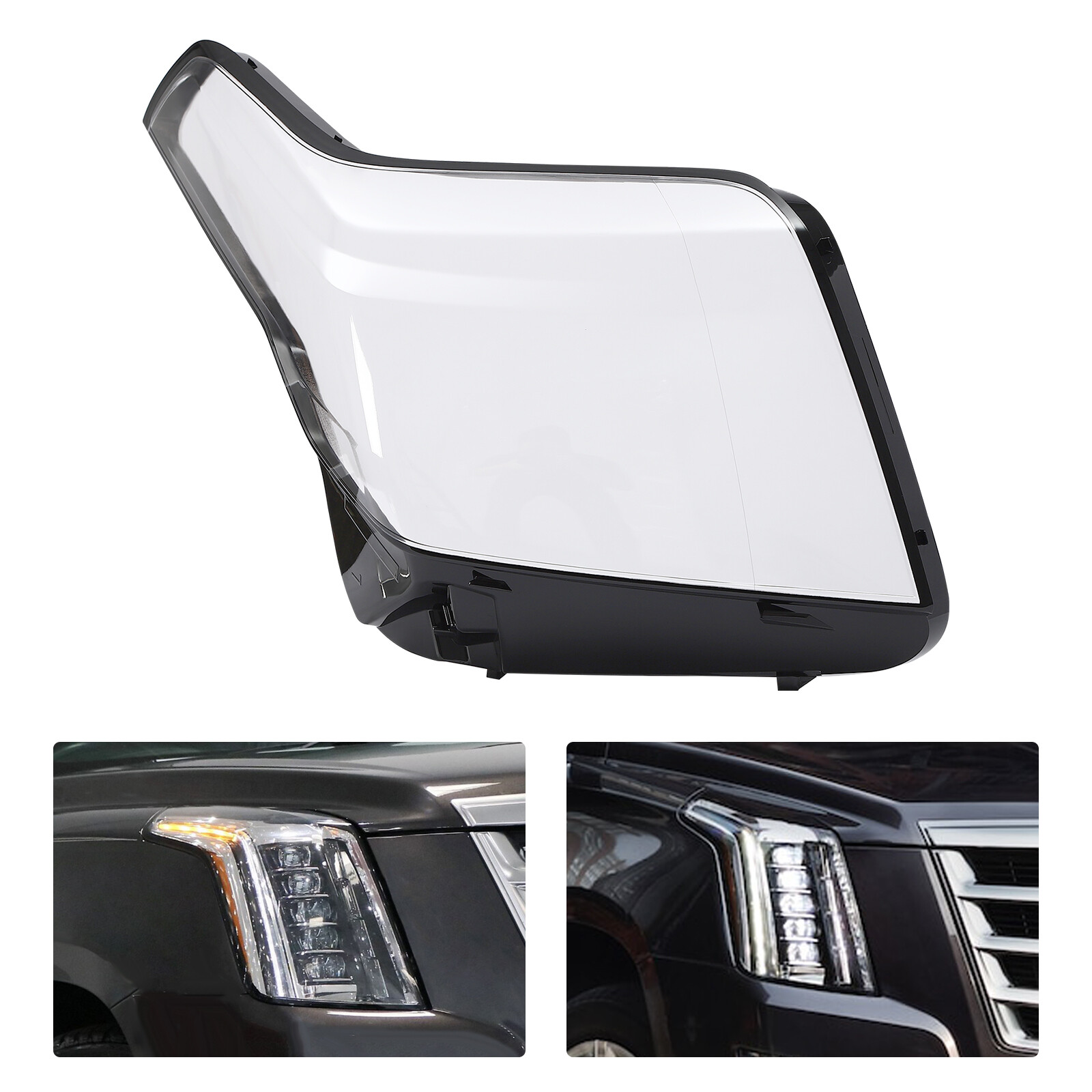 Left Side Headlight Shell For Cadillac Escalade 2015-2020 Headlamp Lens Cover LH