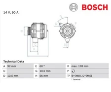 Generator Bosch 0986039750 for Mercedes-Benz E-Class